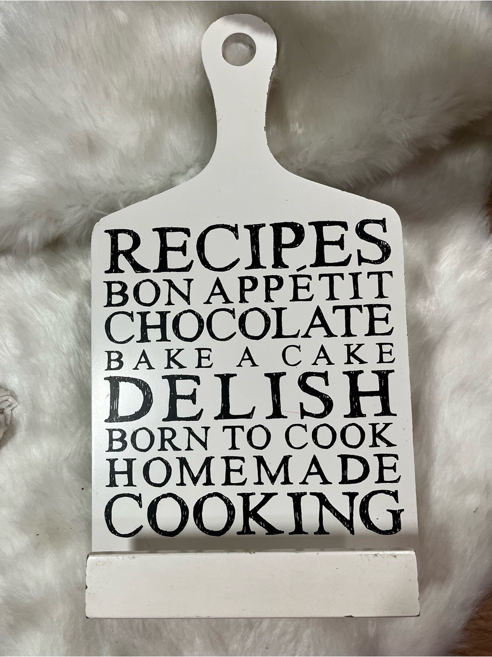 #010 White Kitchen Recipe Sign - Cookbook holder/Display
